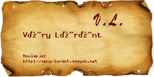 Véry Lóránt névjegykártya