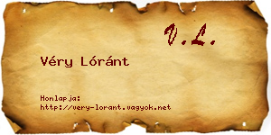 Véry Lóránt névjegykártya